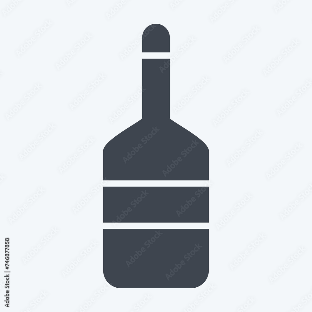 Icon Bottle. related to Sea symbol. glyph style. simple design editable. simple illustration Icon Bottle. related to Sea symbol. glyph style. simple design editable. simple illustration