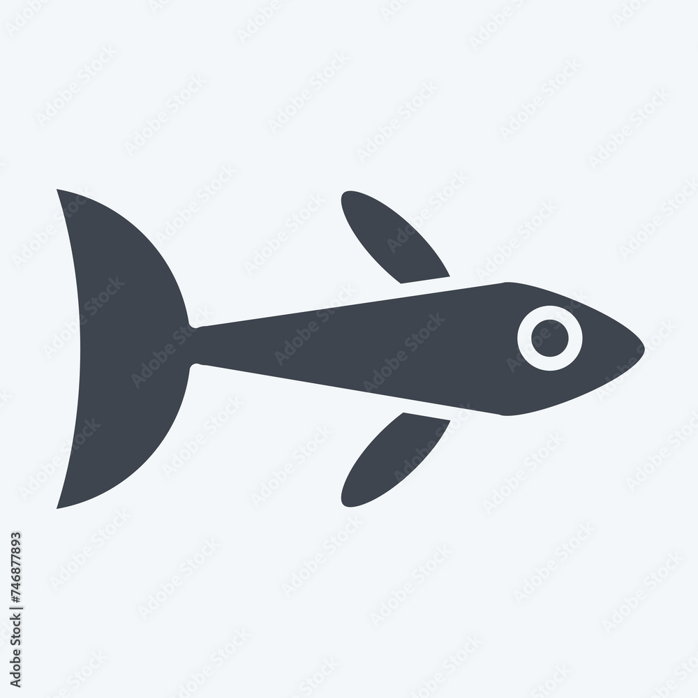 Icon Neon Tetra. related to Sea symbol. glyph style. simple design editable. simple illustration Icon Neon Tetra. related to Sea symbol. glyph style. simple design editable. simple illustration