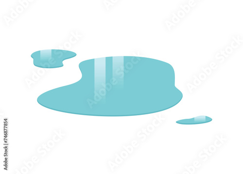 Puddle of water. Simple flat illustration.