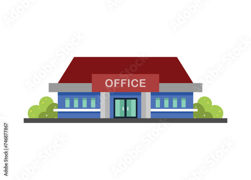 Small office building, Simple flat illustration.
