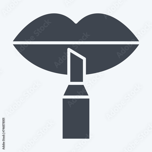 Icon Lip Liner. related to Cosmetic symbol. glyph style. simple design editable. simple illustration