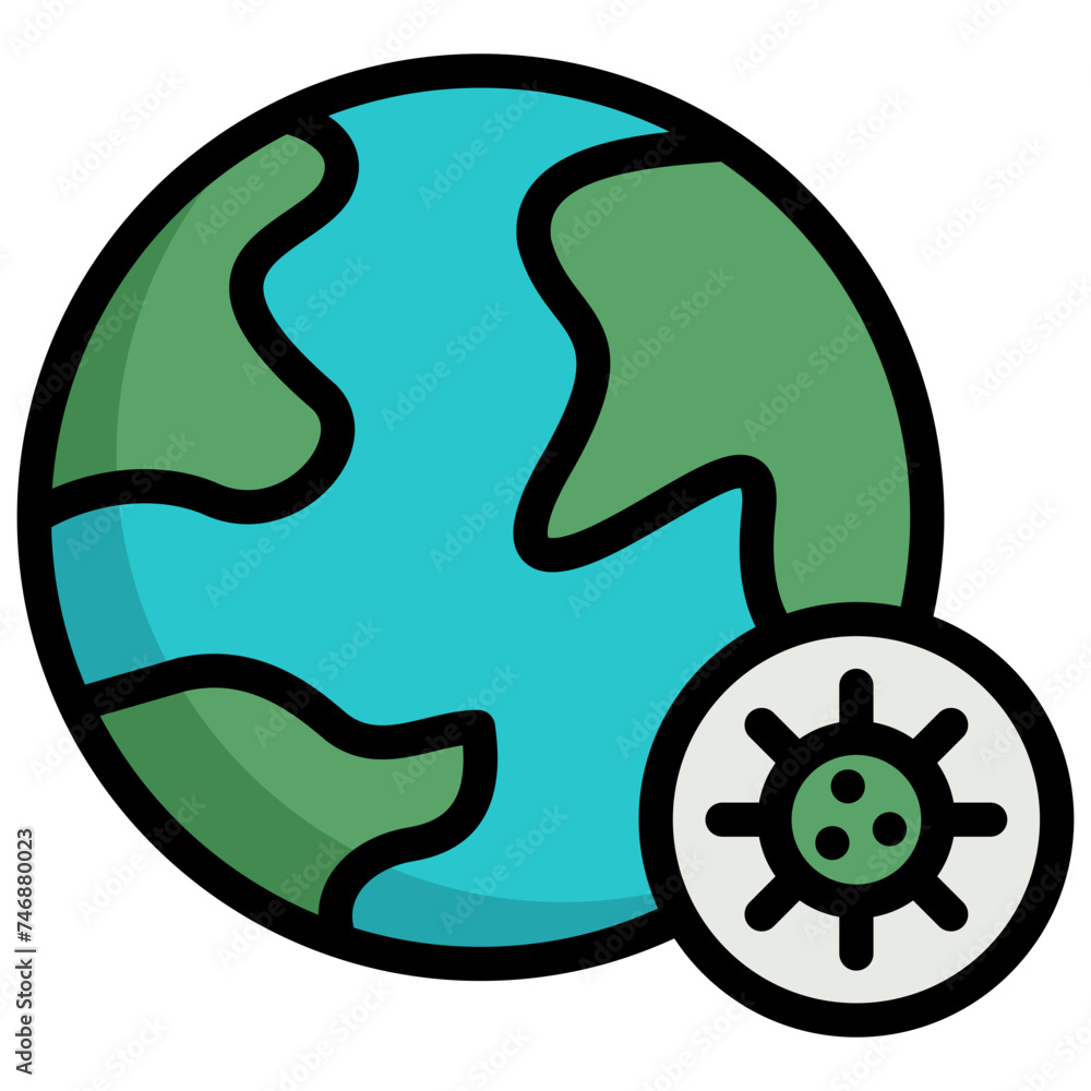 Fototapeta premium pandemic icon illustration design with filled outline