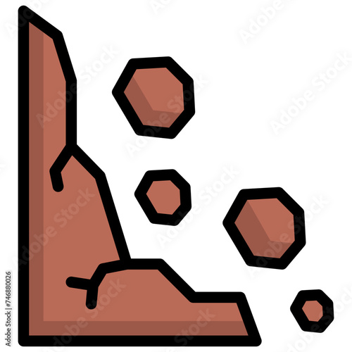 landslide icon illustration design with filled outline