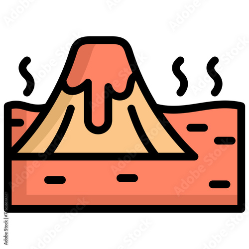 lava icon illustration design with filled outline