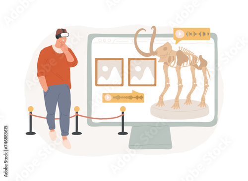 Online museum tours isolated concept vector illustration. Free virtual gallery tour, online exhibition, social distance, stay home, art therapy, leisure time, audio guide vector concept.