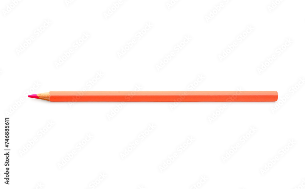 Pink pencil on white background Pink pencil on white background