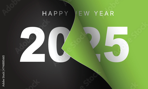 2025 Happy New Year Background Design. Greeting Card, Banner, Poster. Vector Illustration.