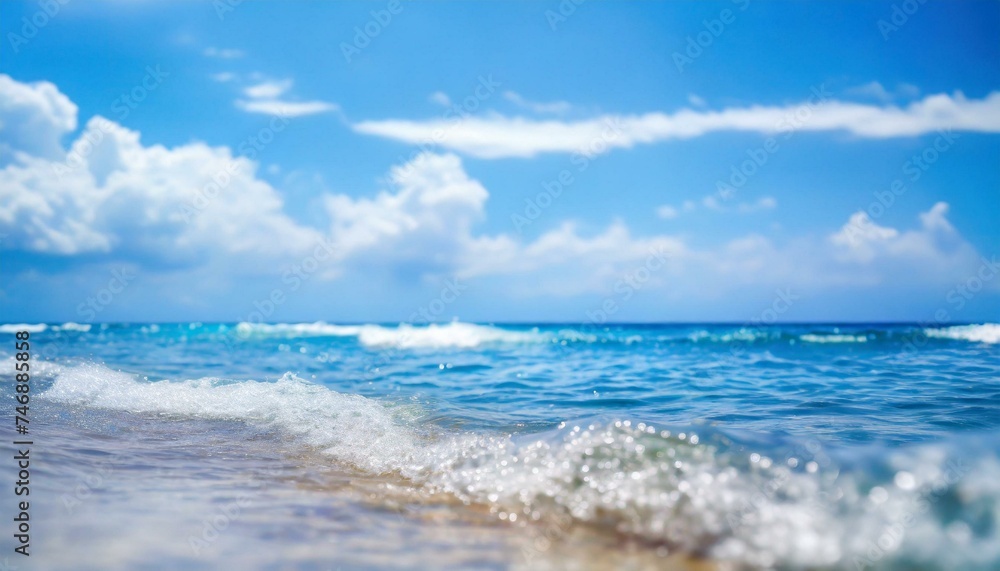 Perfect sky and water of ocean. Travel, holdiay, summer concept.	
