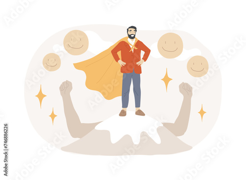 Self-esteem isolated concept vector illustration. Self-respect and self-worth, confidence, personality trait, subjective evaluation, personal value, judgement about oneself vector concept.