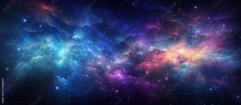Abstract space background with stars and nebula. Colorful universe.