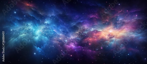 Abstract space background with stars and nebula. Colorful universe.