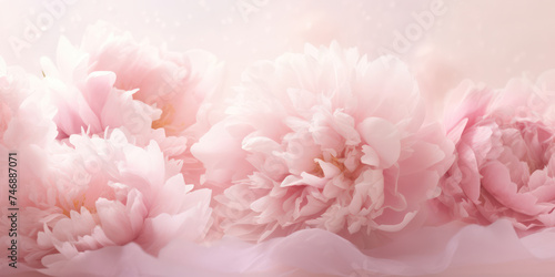 Soft Blossoms of Romance: Pink Peony Bouquet on Pastel Floral Background © SHOTPRIME STUDIO