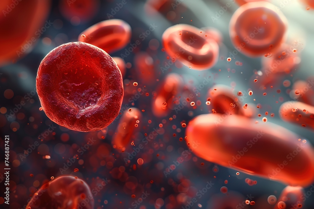 Fototapeta premium 3d rendered illustration of many blood cells