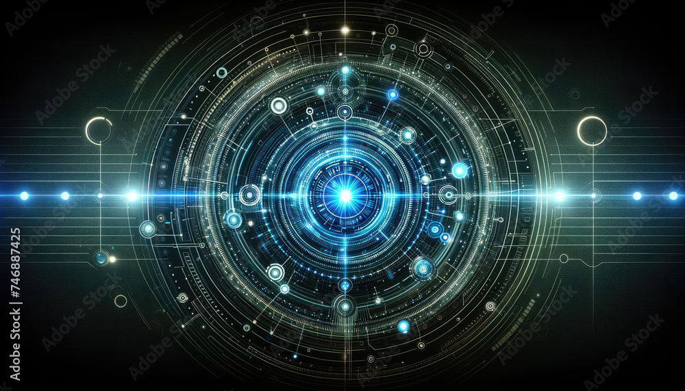 Futuristic Blue Tech Interface with Light Effects. Futuristic Blue Tech Interface with Light Effects.