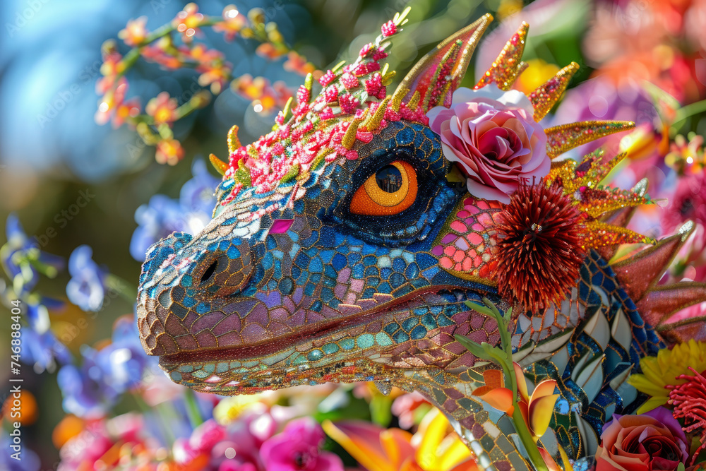 Floral Decorations: Design images of the parade route adorned with intricate floral decorations, using a macro lens to capture the beauty and detail of the arrangements.