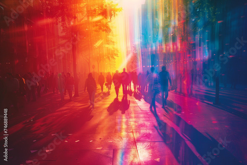 
Rainbow Spectrum: Capture the parade with a rainbow filter effect, emphasizing the diversity and inclusivity of the event.