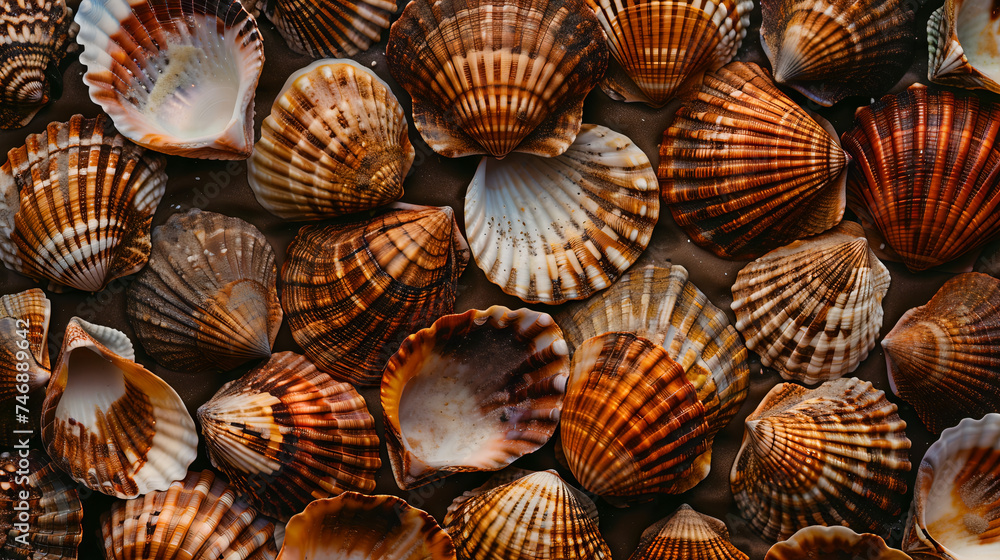 many sea shell background many sea shell background