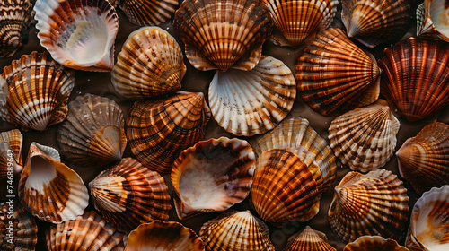 many sea shell background