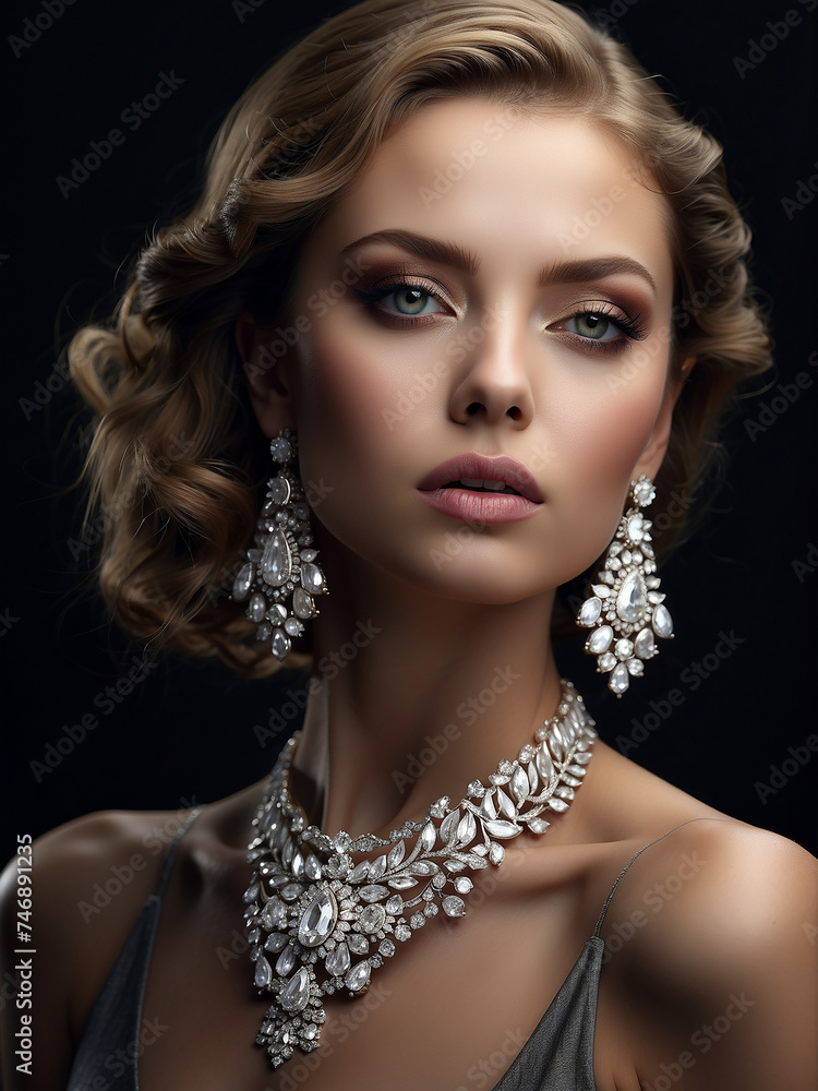 Beautiful Girl wearing jewelry Beautiful Girl wearing jewelry
