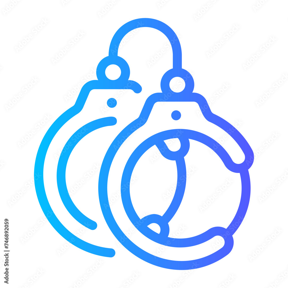 hand cuffs Line Gradient Icon hand cuffs Line Gradient Icon