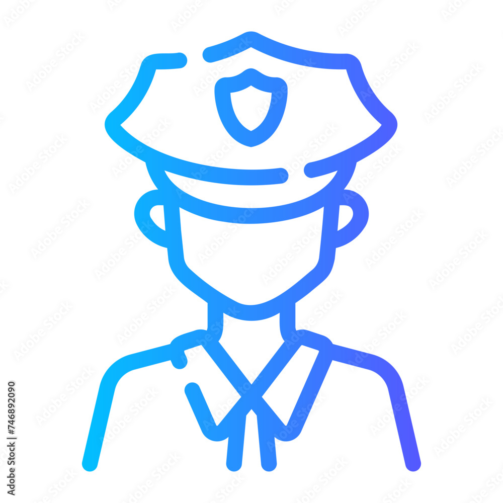 police Line Gradient Icon police Line Gradient Icon