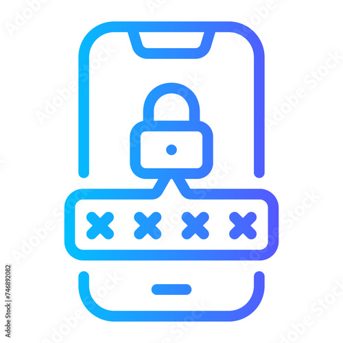 pin code Line Gradient Icon