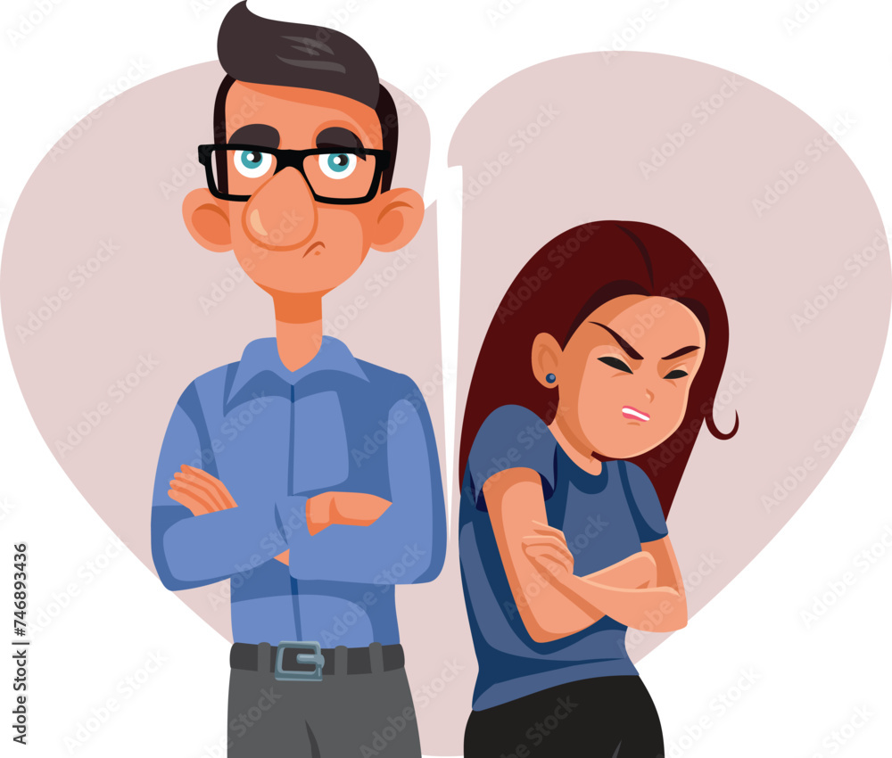 Unhappy Couple Arguing with Arms Crossed Vector Cartoon Characters. Stressed boyfriend and girlfriend not talking to each other
Unhappy Couple Arguing with Arms Crossed Vector Cartoon Characters. Stressed boyfriend and girlfriend not talking to each other