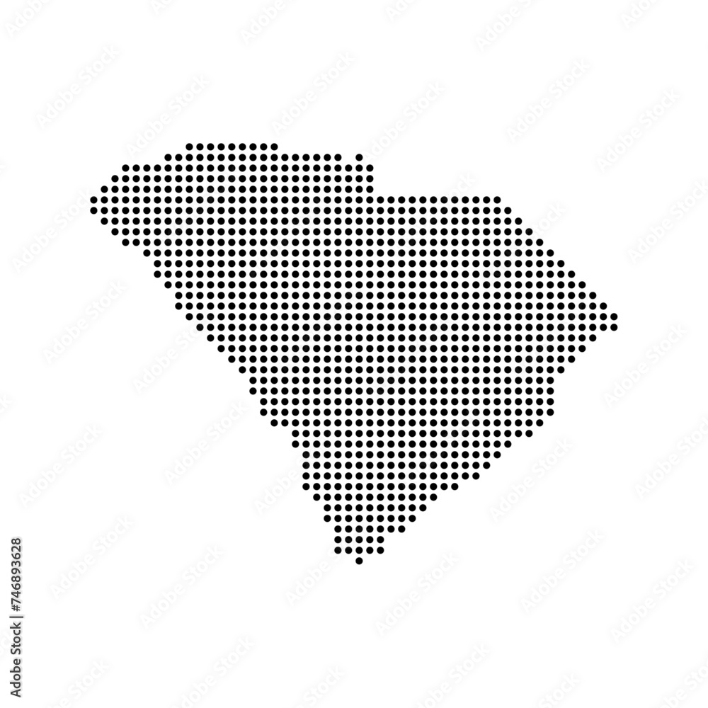South Carolina state map in dots