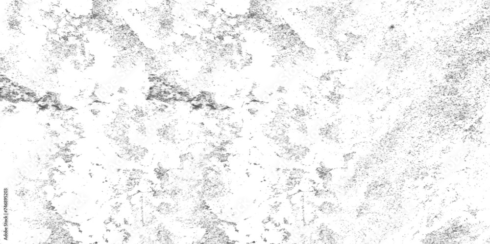 Distress Grunge texture overlay with rough and fine grains isolated on white and black wall background.