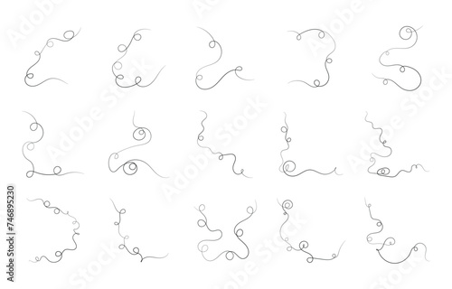 Abstract Curvy Lines Collection  Wavy Lines for Graphic Design Decoration. Hand-Drawn Line Art with Curve Pattern. Vector Illustration of Curved Lines Collection on White Background