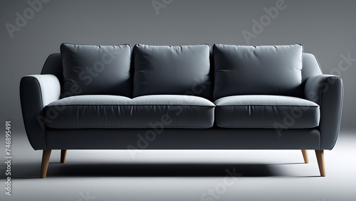 A single sofa on a gray background, modern design and high-end feel 
