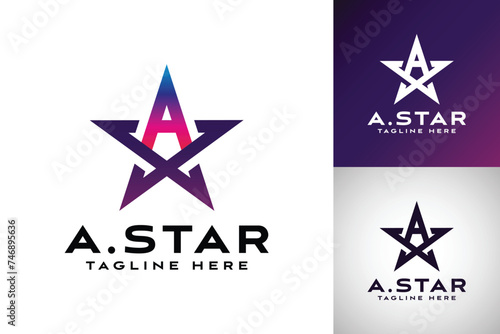 Modern logo design of a star