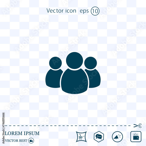 Business group, leader, chat symbol. Vector illustration on a light background. Eps 10