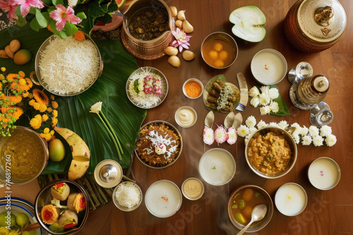 A festive table spread with traditional Ugadi dishes