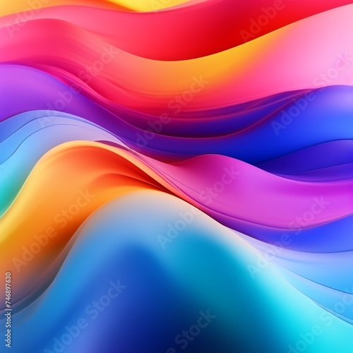 bstract wavybackground with rainbow photo