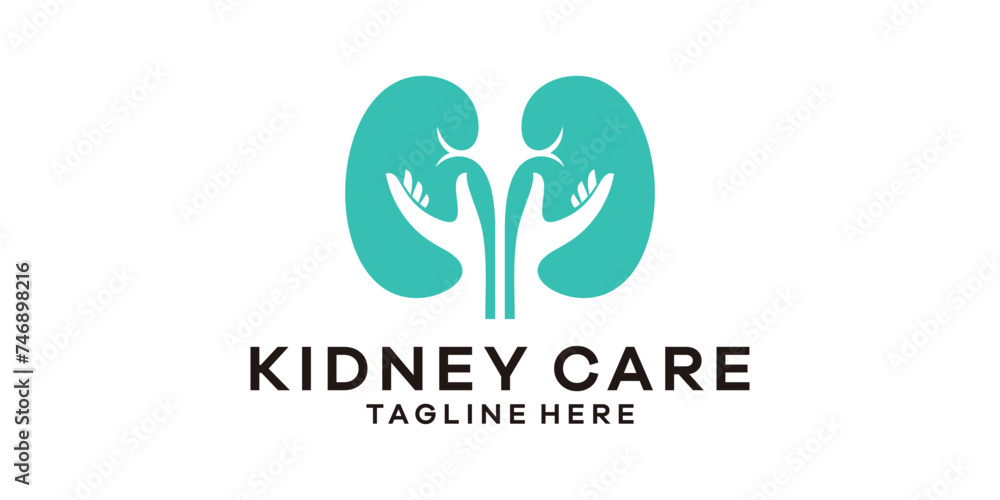 Obraz premium kidney health logo design, logo design creative template, symbol, icon, idea.