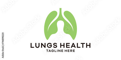 logo design lung health, green lung logo design creative template, symbol, icon, idea.