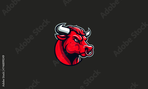 head red bull vector illustration mascot flat design