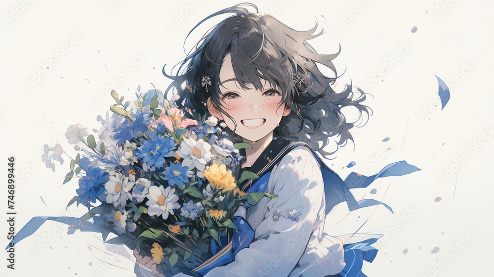 花束を持った女子高生25 花束を持った女子高生25