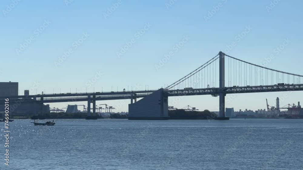 Tokyo bay_Rainbow bridge_Nippon-maaru Tokyo bay_Rainbow bridge_Nippon-maaru