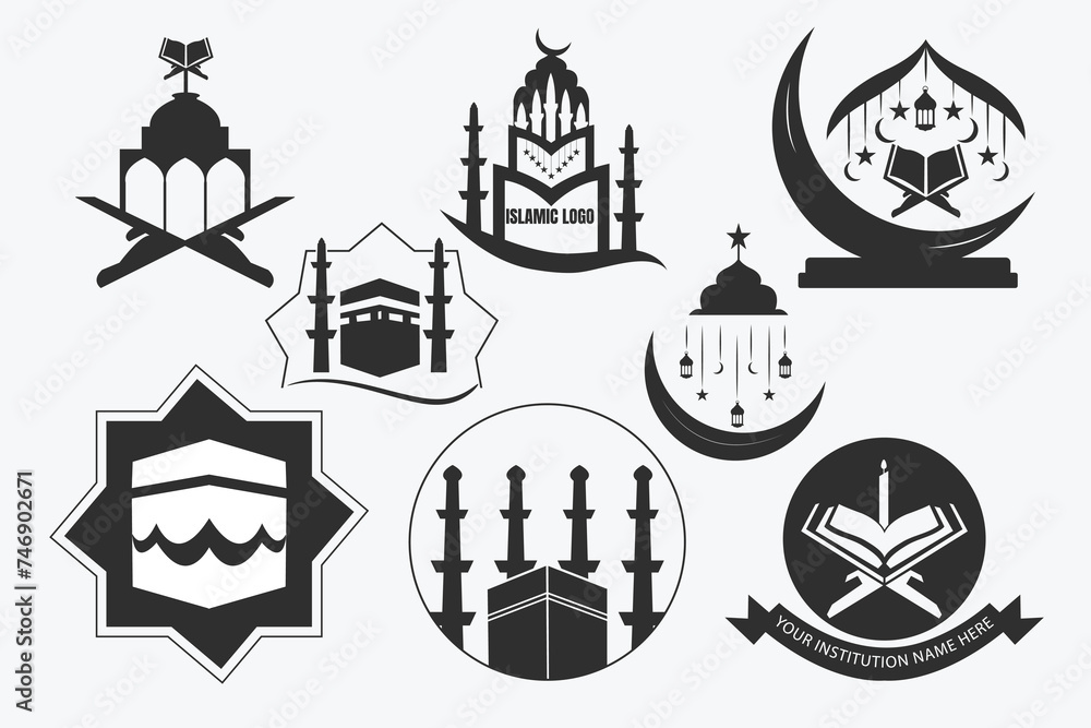 Islamic Logo Design Bundle, Modern Islamic Emblem for Branding, Unique Islamic Identity for Your Business, Minimalist Islamic Logo Bundle, Versatile Islamic Design, Islamic Elements in a Modern Logo