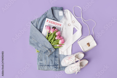 Stylish female look with je...