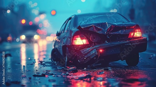 Car crash. Created with Generative AI.