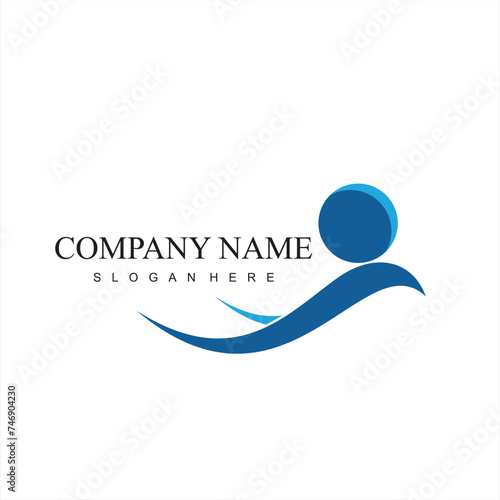 People care logo with design illustration