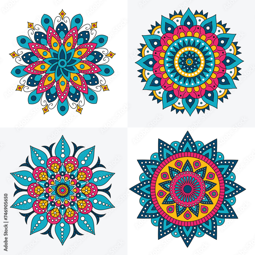 Set of Mandalas isolated on a white background Set of Mandalas isolated on a white background