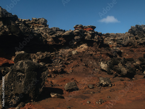 volcanic landscape in island