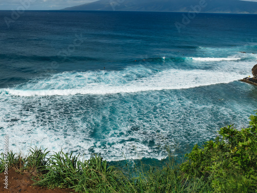waves crashing on the beach