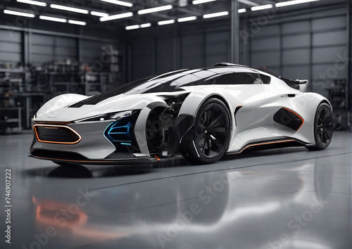 futuristic electric fast sport car. Generative AI