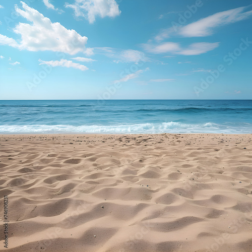sand beach and blue sky background 