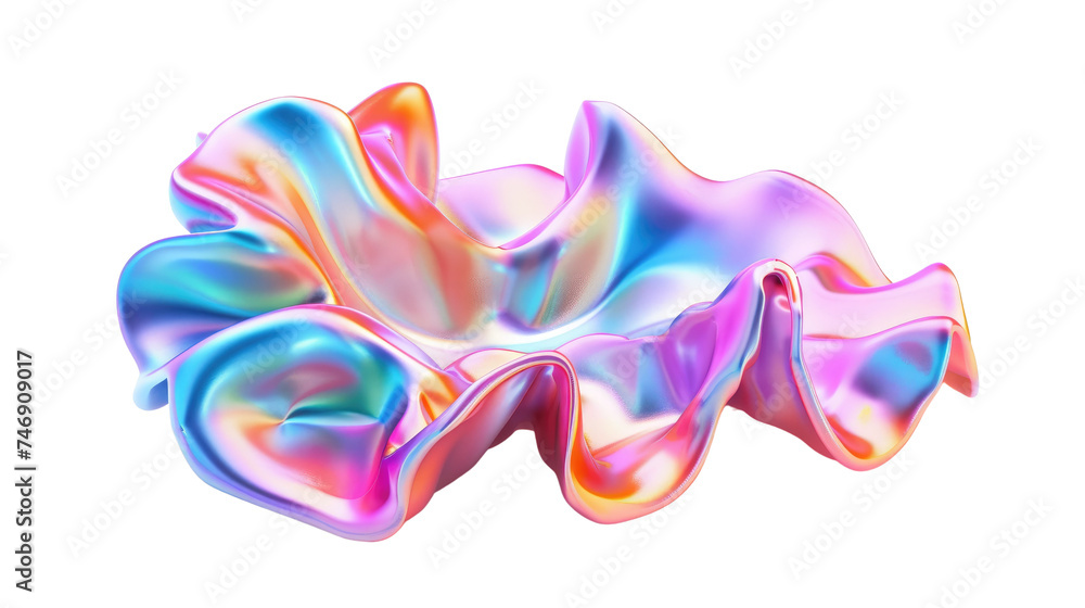Shiny 3d curve gradient isolated on transparent background